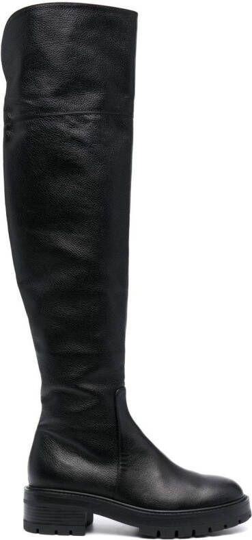Aquazzura Whitney knee-high leather boots Black