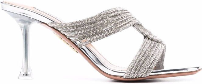 Aquazzura woven-detail high-heel sandals Grey