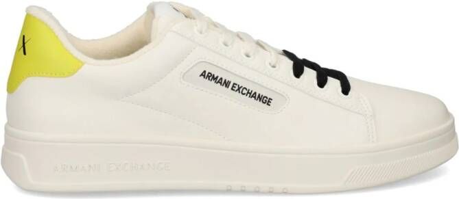 Armani Exchange double-coloured laces leather sneakers White