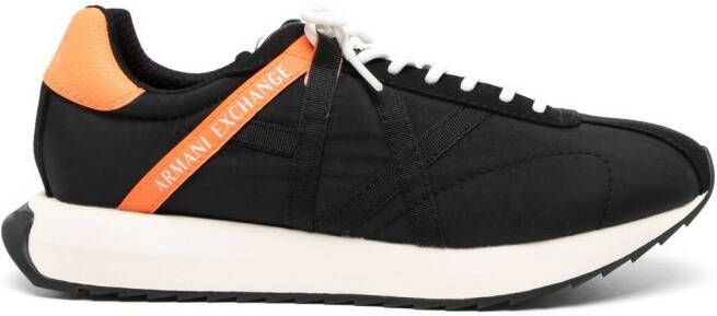 Armani Exchange side logo-print detail sneakers Black