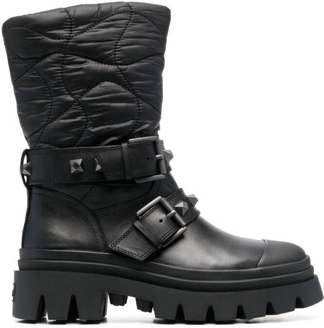 Ash buckle-detail faux leather boots Black