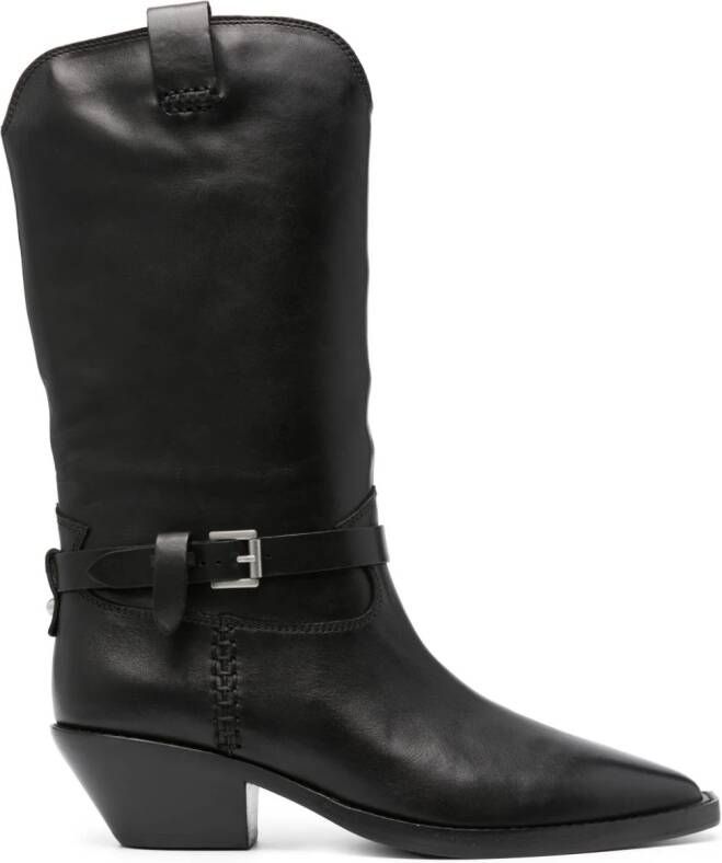 Ash Duran 55mm leather boots Black