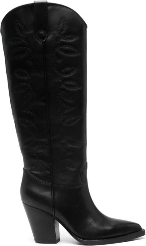 Ash Eloise 85mm leather boots Black