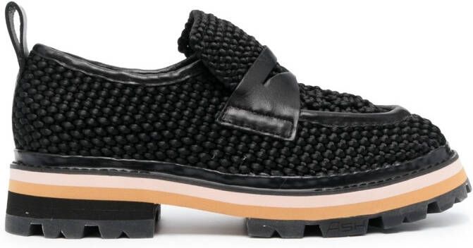 Ash Genial textured leather loafers Black