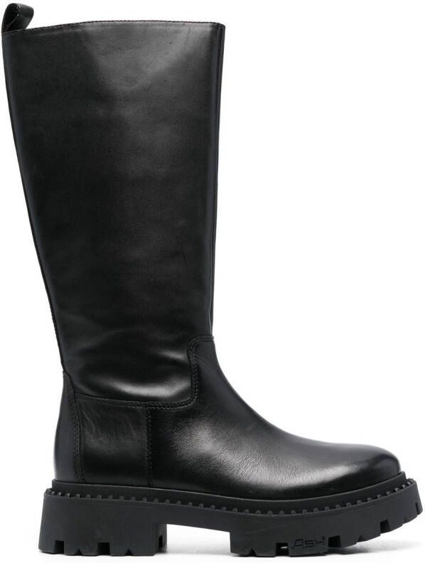 Ash Gold 50mm knee-length boots Black