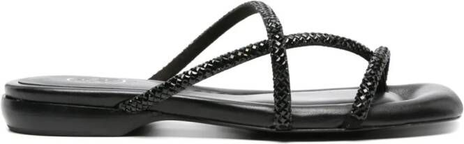 Ash Rubis crystal-embellished slides Black