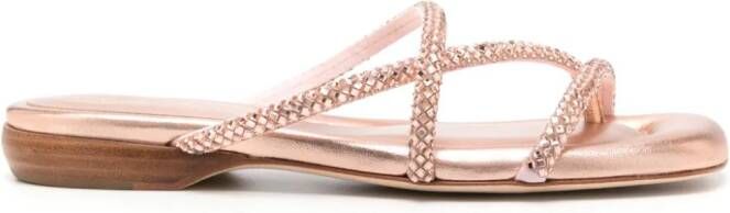 Ash Rubis crystal-embellished slides Pink