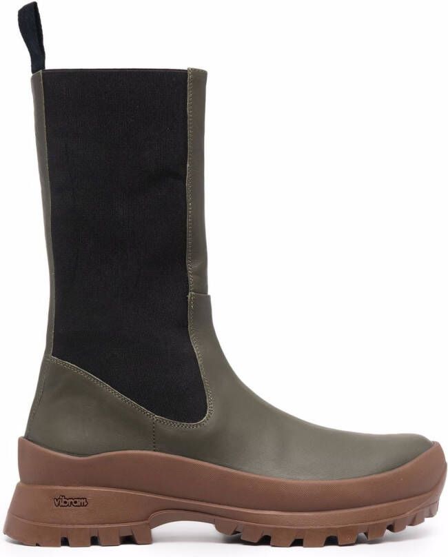 ATP Atelier knee-length leather boots Green