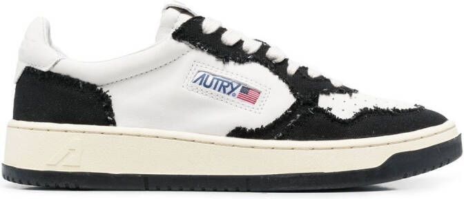 Autry frayed-panels lace-up sneakers White