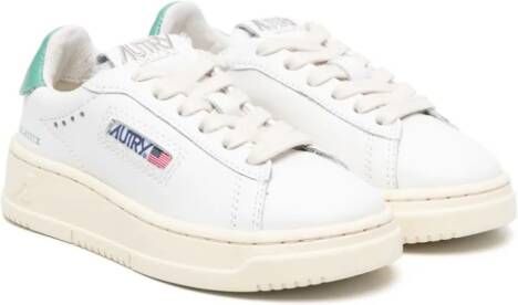 Autry Kids Dallas logo-patch leather sneakers White