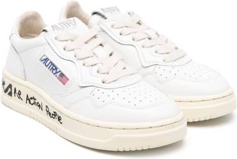 Autry Kids leather low-top sneakers White
