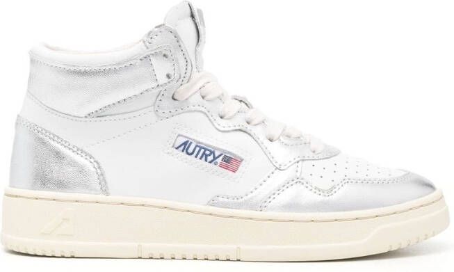 Autry logo-patch lace-up sneakers White