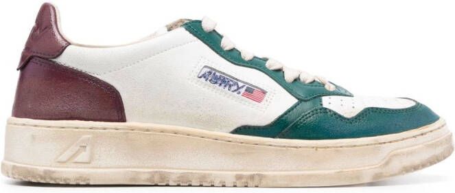 Autry Medalist distressed-finish sneakers White
