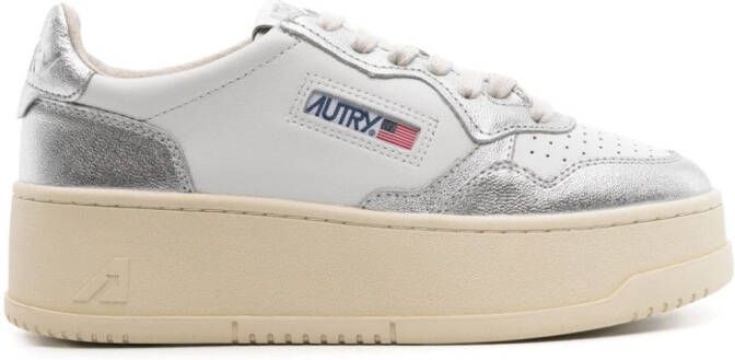 Autry Medalist platform leather sneakers White