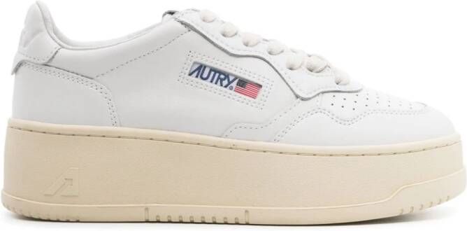 Autry Medalist platform leather sneakers White