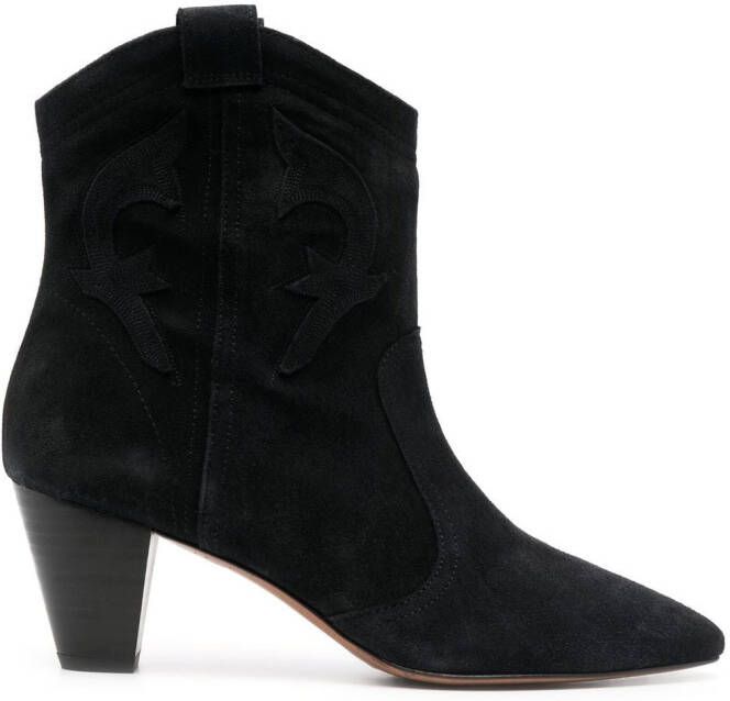 Ba&Sh Casey suede cowboy boots Black