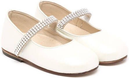 BabyWalker crystal-embellished ballerina shoes White