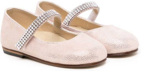 BabyWalker crystal-embellished ballerina shoes Pink