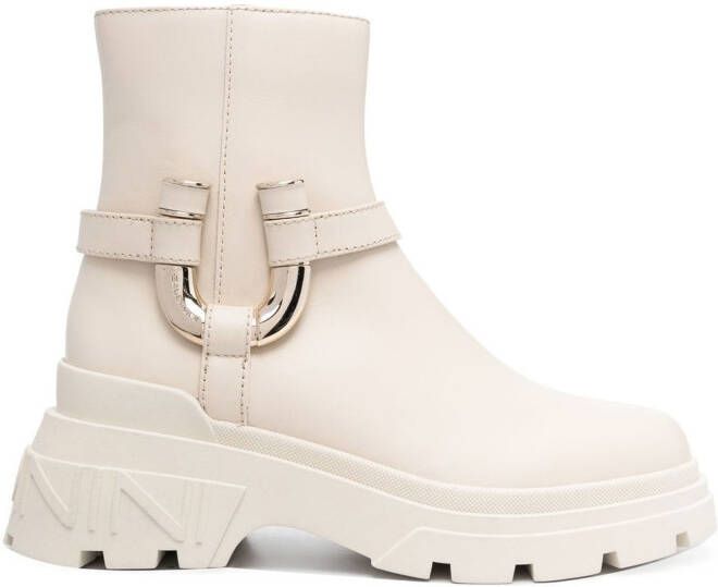 Baldinini chunky sole leather ankle boots Neutrals