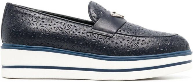 Baldinini logo-plaque leather loafers Brown