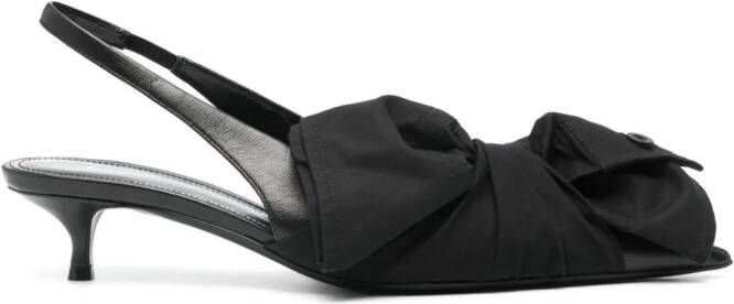Balenciaga 40mm bow leather pumps Black
