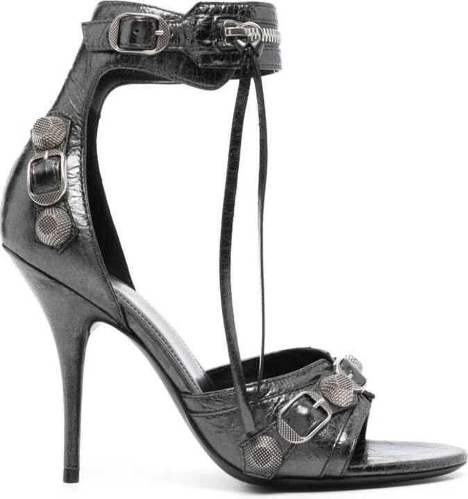 Balenciaga Cagole 110mm leather sandals Grey