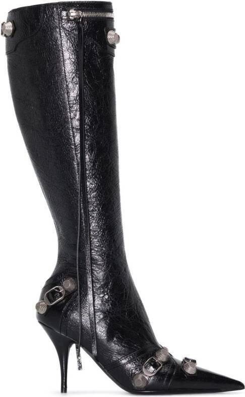 Balenciaga 90mm Cagole leather boots Black
