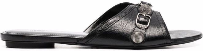 Balenciaga Cagole flat sandals Black