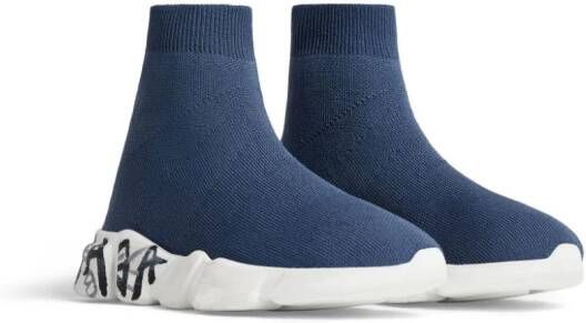Balenciaga Kids Speed Graffiti sock sneakers Blue