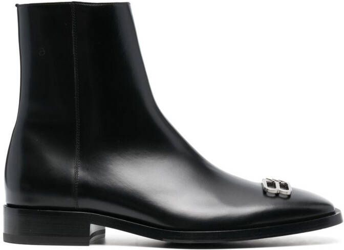 Balenciaga Rim BB Icon leather ankle boots Black