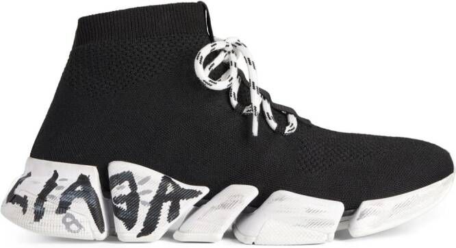 Balenciaga Speed 2.0 graffiti sneakers Black