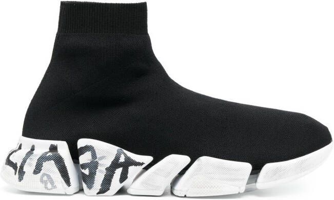 Balenciaga Speed 2.0 graffiti sneakers Black