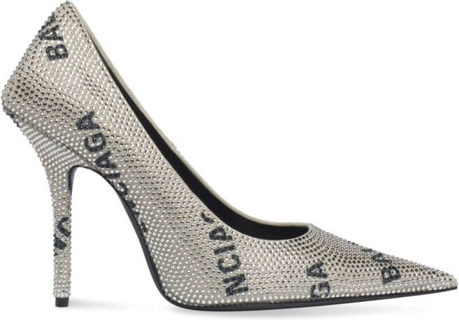 Balenciaga 110mm Square Knife pumps Silver