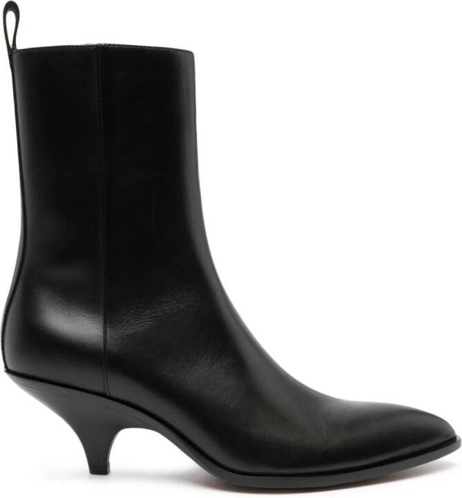 Bally 18mm pointed-toe leather boots Black