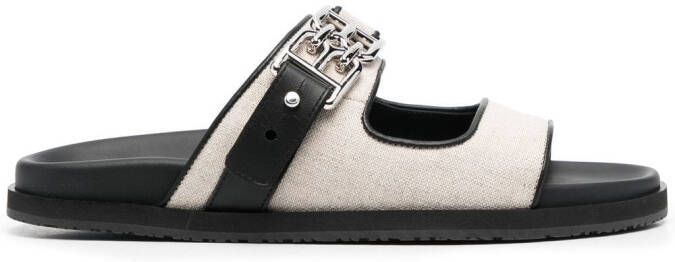 Bally 25mm logo-plaque open-toe sandals Neutrals