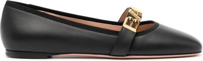 Bally Balby leather ballerina shoes Black