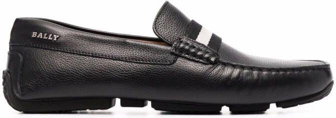 Bally crossover-strap detail loafers Black