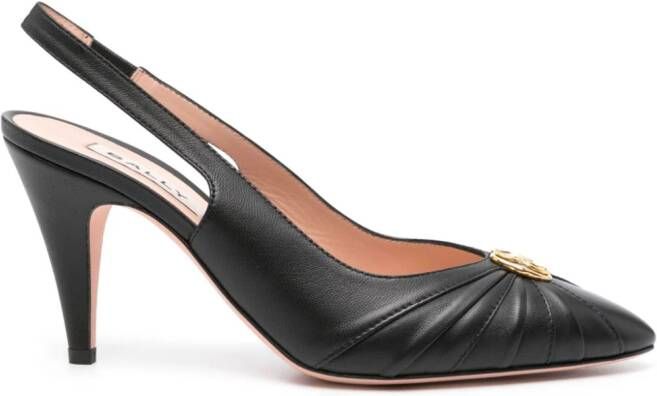 Bally Emblem 80mm leather pumps Black