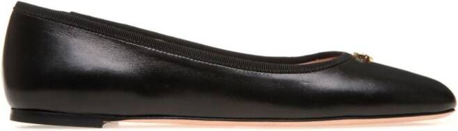 Bally Emblem-plaque leather ballerina shoes Black