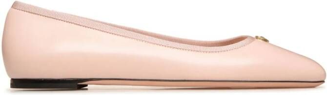 Bally Emblem-plaque leather ballerina shoes Neutrals