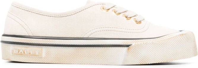 Bally faded suede low-top sneakers Neutrals