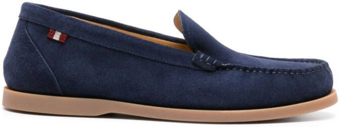 Bally grosgrain-tab suede loafers Blue