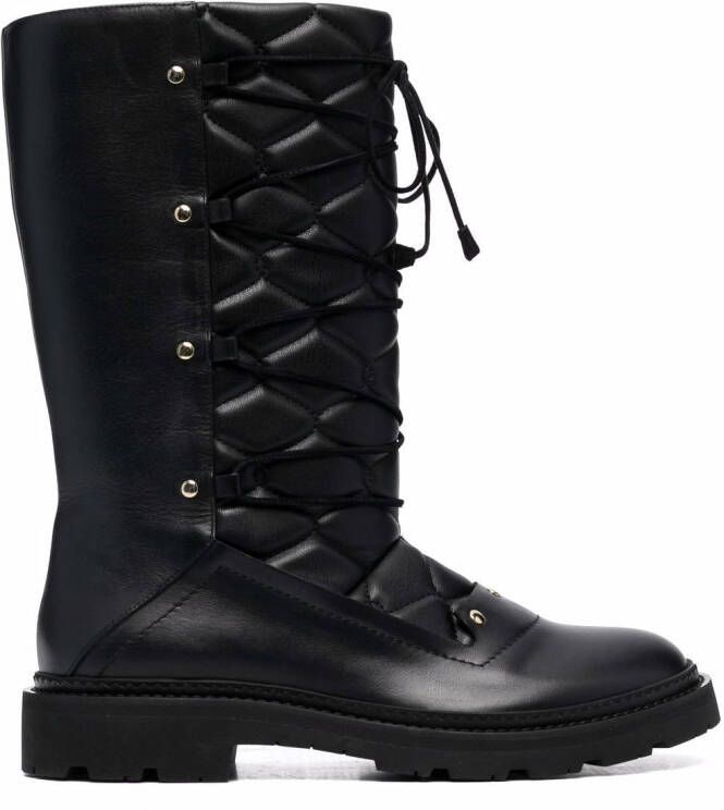 Bally lace-up leather boots Black