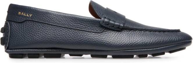 Bally Kerbs Driver in Grained Leather wide foot morphology Black