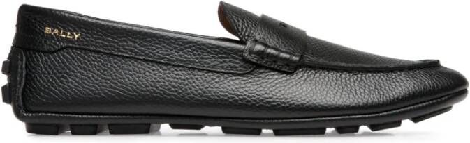 Bally Kerbs Driver in Grained Leather wide foot morphology Black