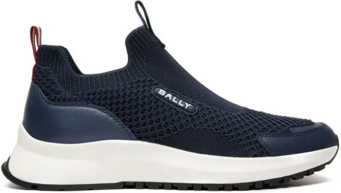 Bally logo-appliqué mesh-panelling sneakers Blue