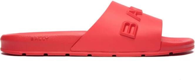 Bally logo-embossed moulded slides Red