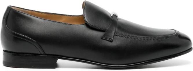 Bally logo-plaque leather loafers Black
