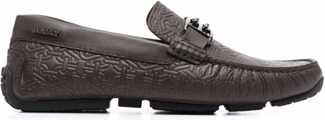 Bally logo-plaque leather loafers Brown