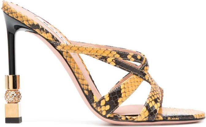 Bally 110mm snakeskin-print sandals Yellow